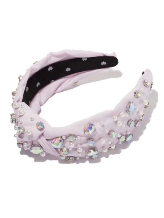 LELE SADOUGHI X Stoney Clover Lane Lilac Iridescent Crystal & Pearl Headband SCL